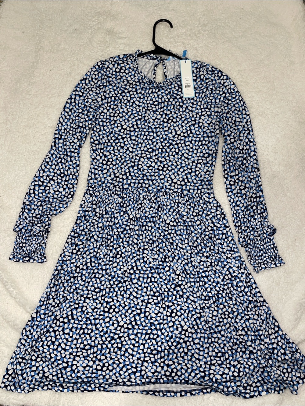 Draper James Blue Square Dot Kitty Dress